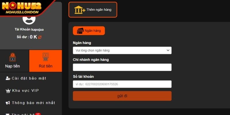 Rút Tiền NOHU52 Nhanh Chóng Và Đơn Giản Cho Người Mới 2 Lưu ý khi rút tiền NOHU52